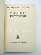 Title page of first edition of Rauschning's The Voice of Destruction (Hitler Speaks) (1940)