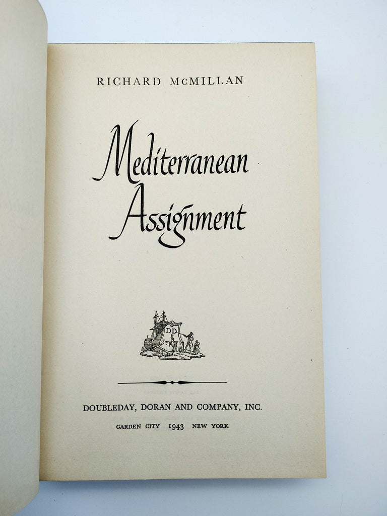 Title page of the first edition of McMillan's Mediterranean Assignment (1943)
