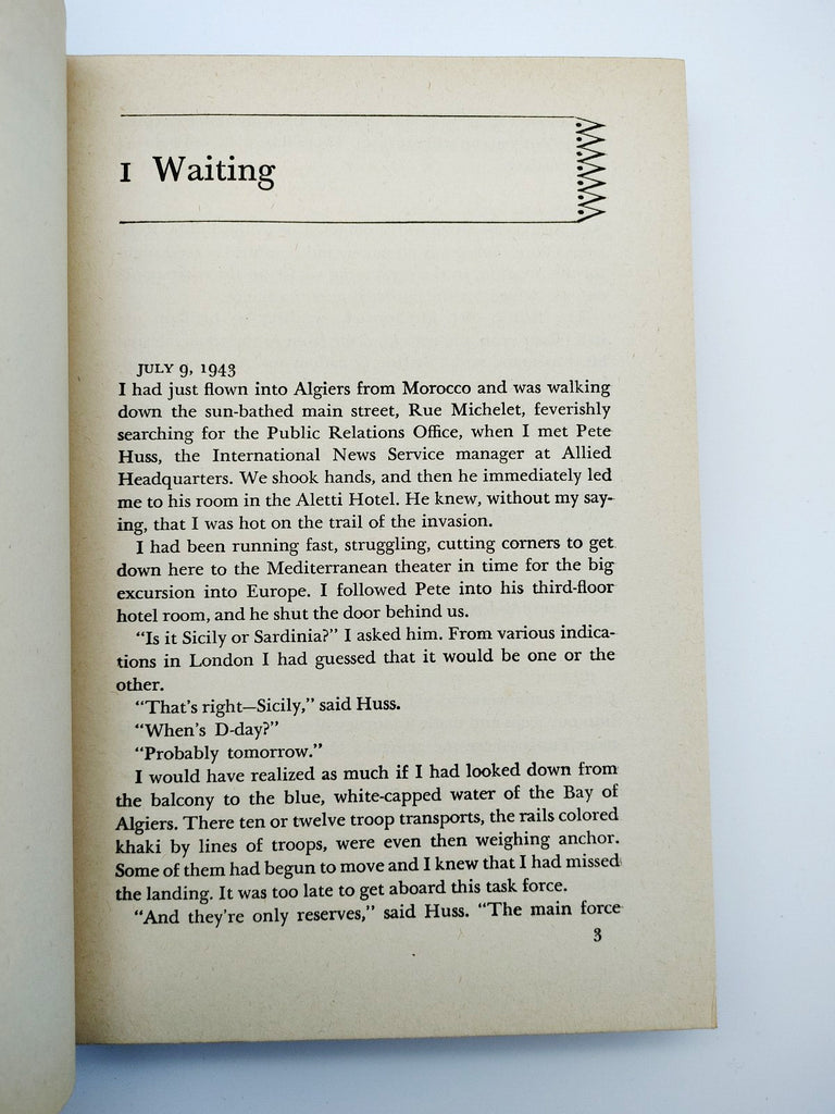 Chapter one of the first edition of Tregaskis' Invasion Diary (1944)