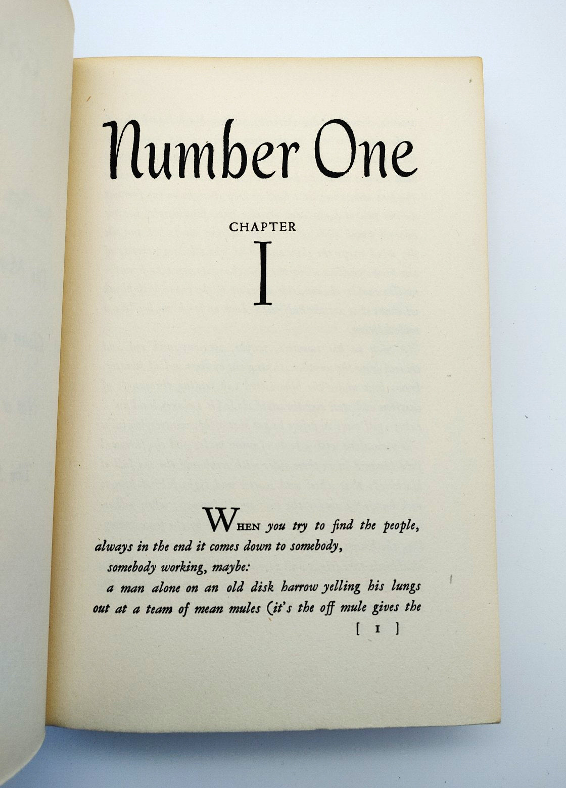 CHapter one of the first edition of Dos Passos' Number One (1943)