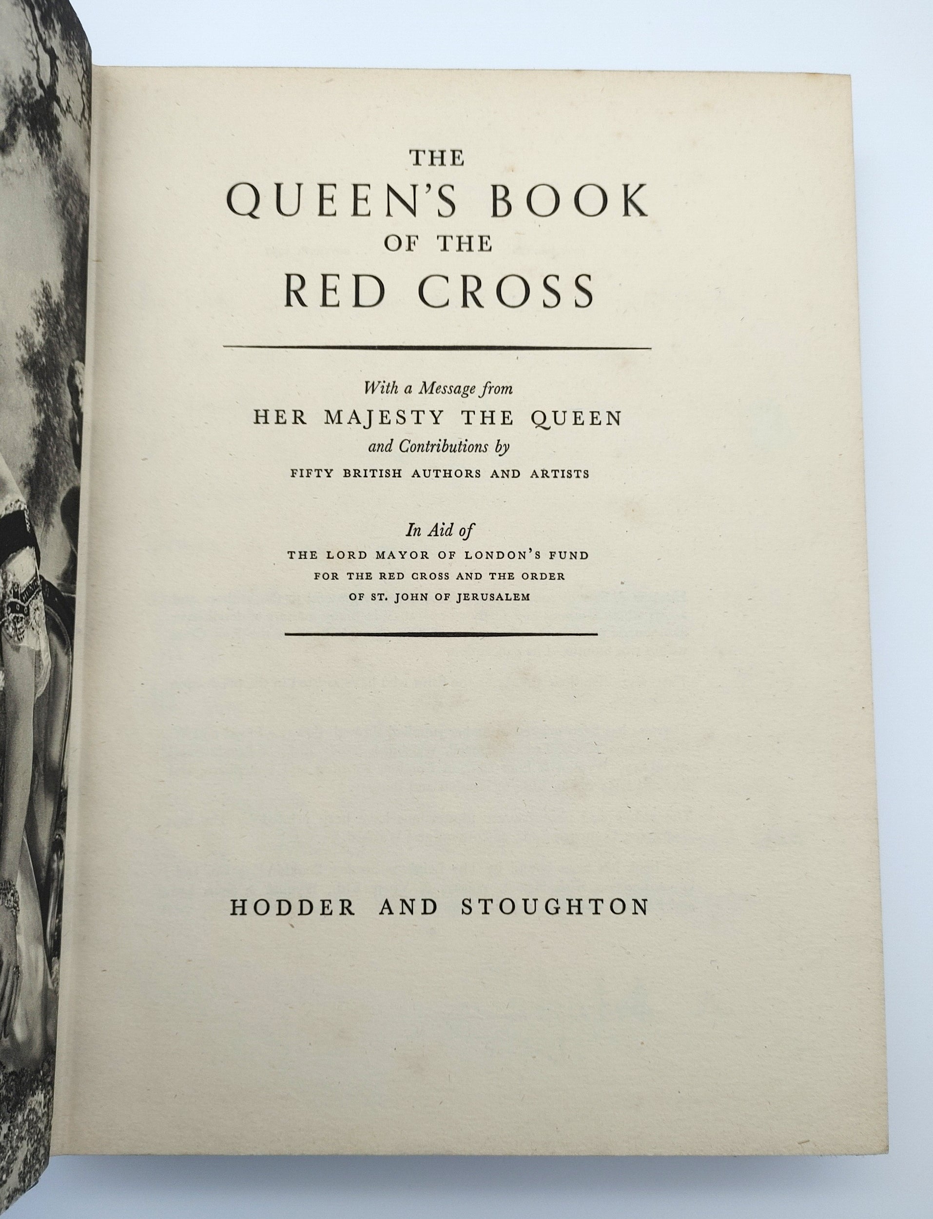 TItle page of the first edition of The Queen's Book of the Red Cross (1939)