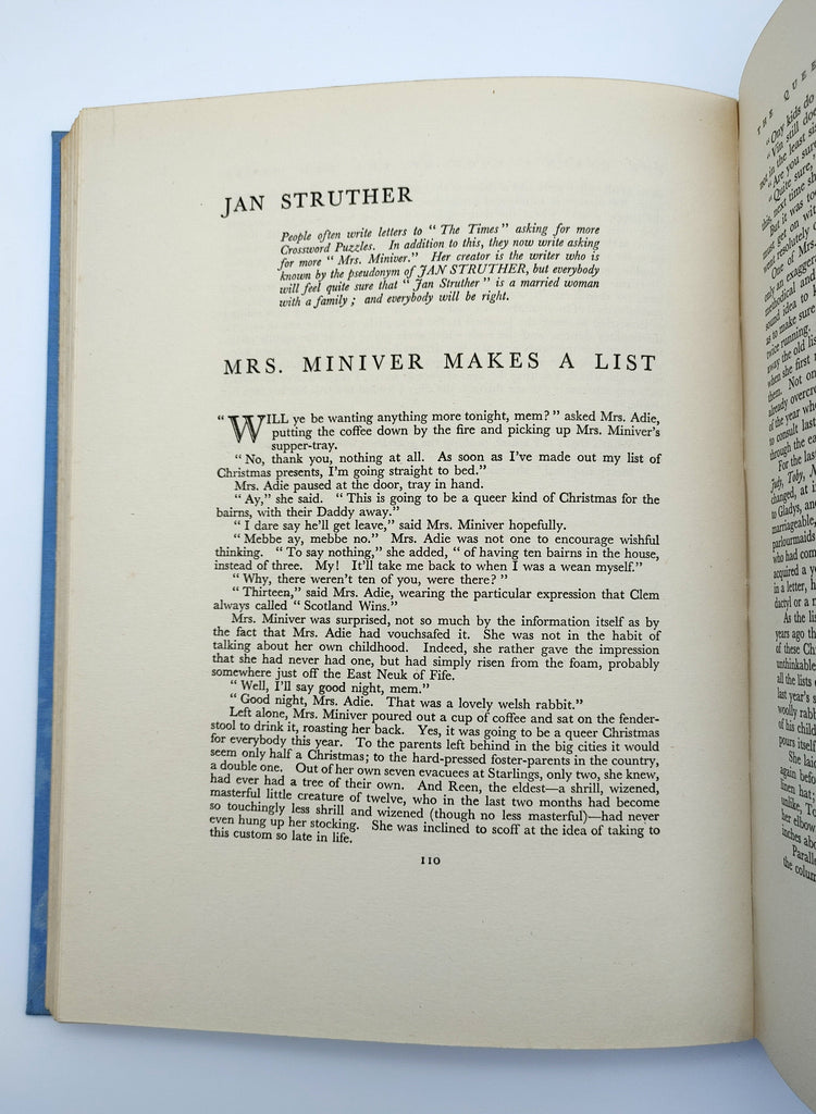 Mrs. Miniver story from the first edition of The Queen's Book of the Red Cross (1939)