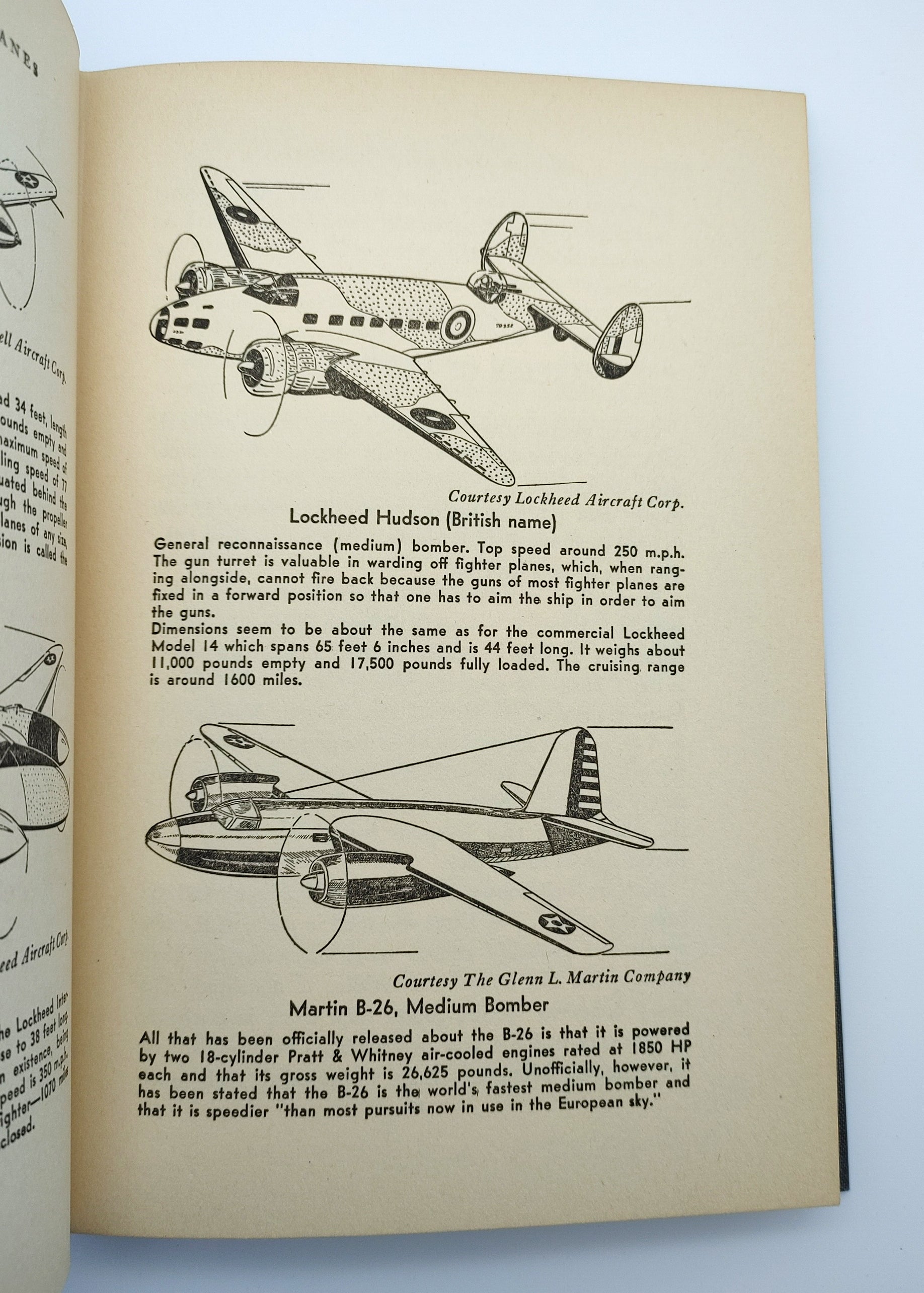 Plane illustrations from the first edition of Ley's Bombs and Bombing (1941)