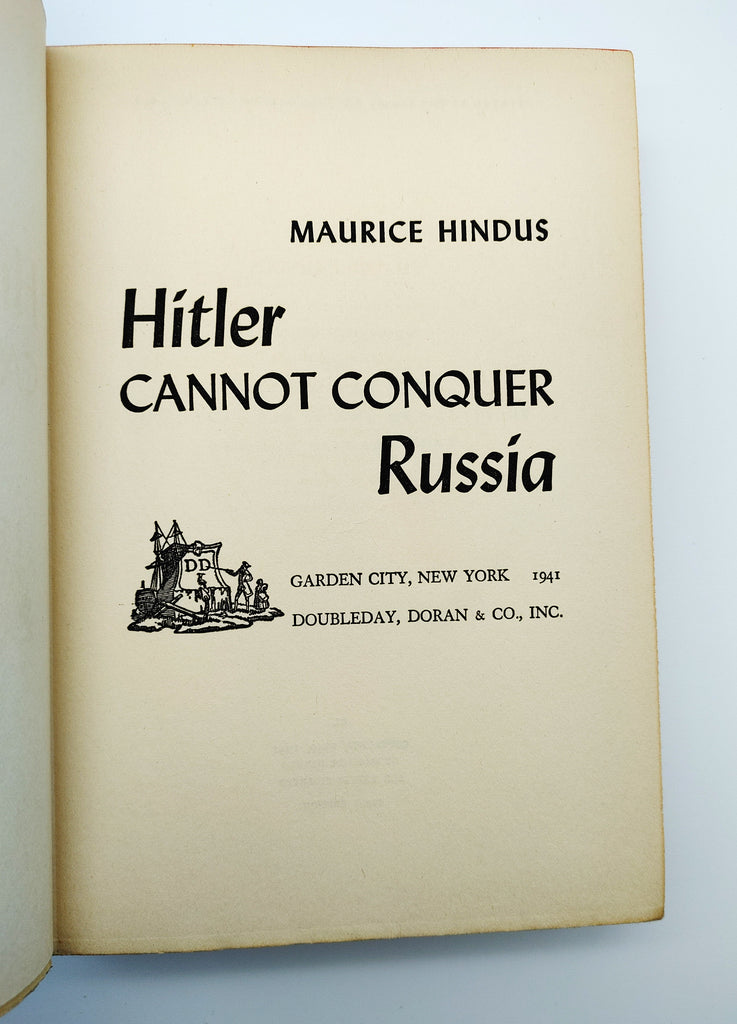Title page of the first edition of Hindus' Hitler Cannot Conquer Russia (1941)