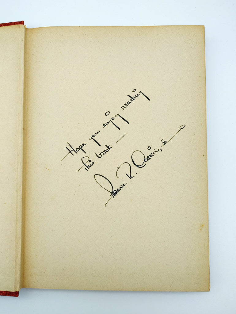 Author's inscription and signature from the first edition of Corkin's Pacific Postmark (1945)