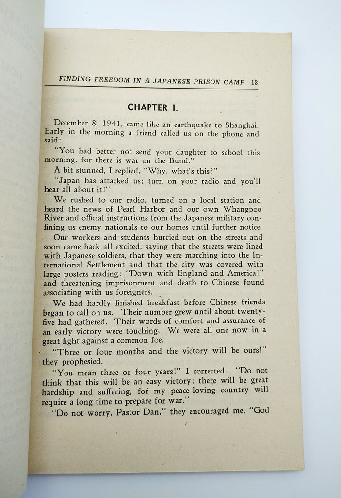 Chapter 1 of the first edition of Donnelson's Finding Freedom in a Japanese Prison Camp (1945)