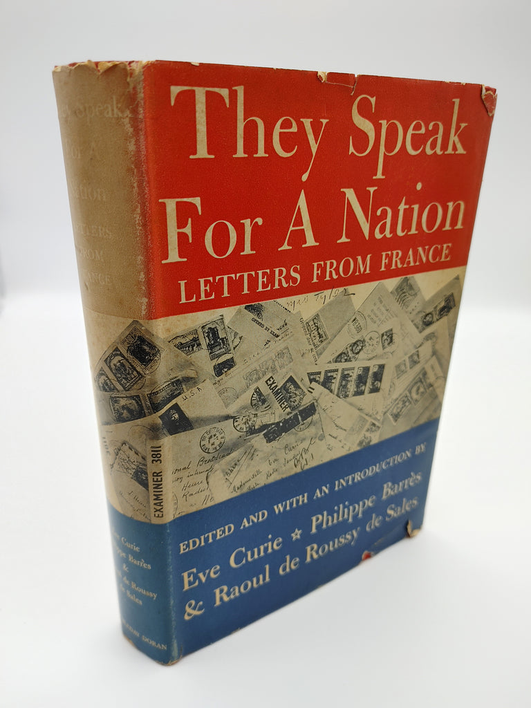 the first American edition of Curie's They Speak for a Nation: Letters from France (1941)