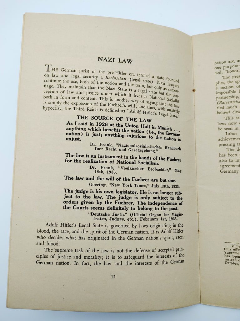 Nazi law from the first edition of Nazi Justice (1944)