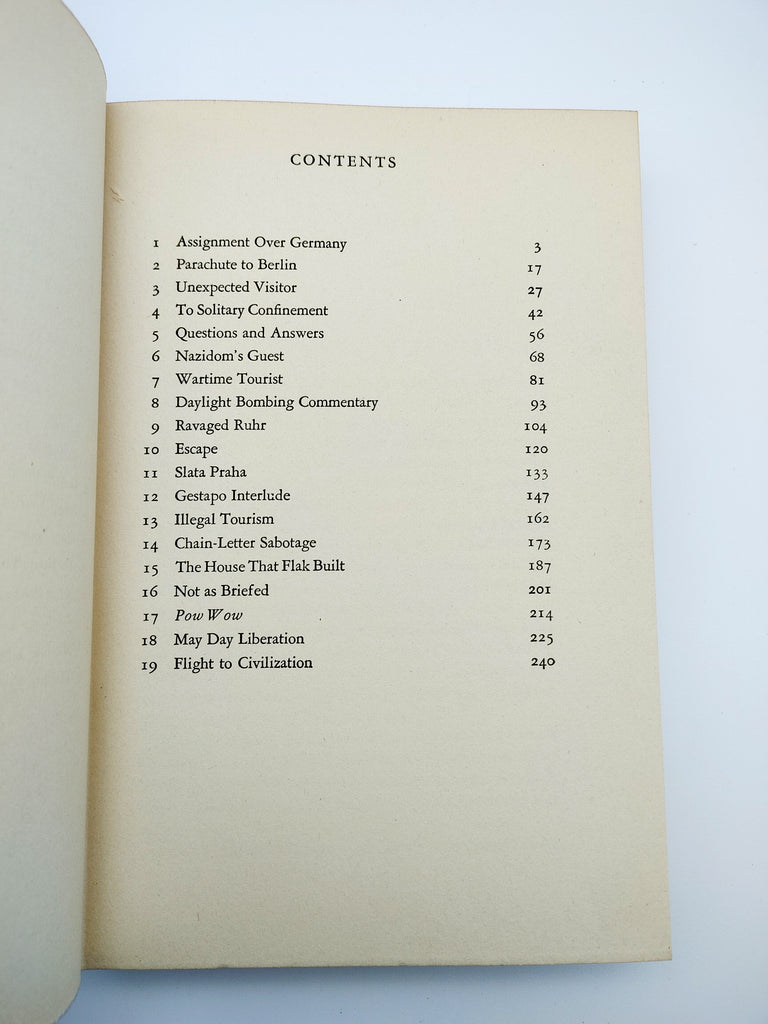 Contents of the first edition of Bennett's Parachute to Berlin (1945)