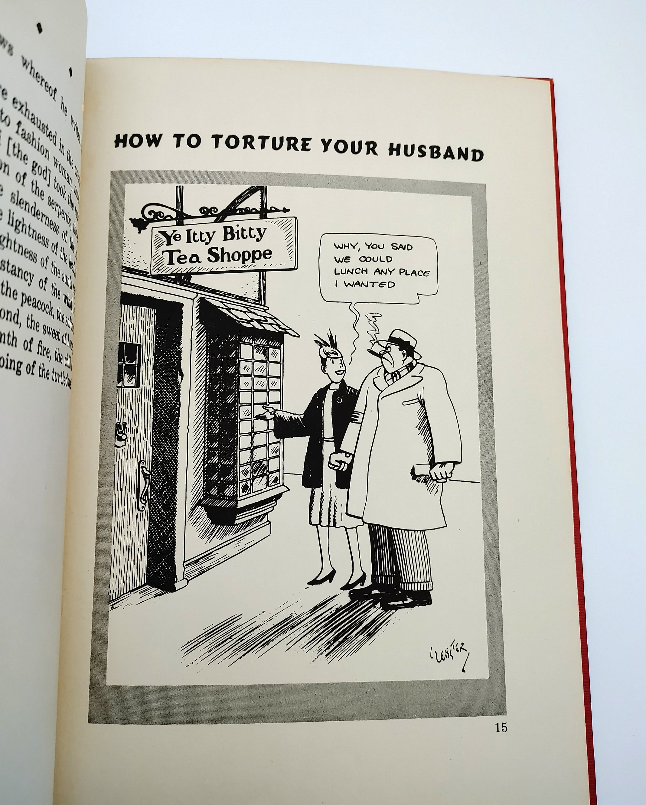 Cartoon from the first editions of How to Torture Your Husband (1948) and How to Torture Your Wide (1948)