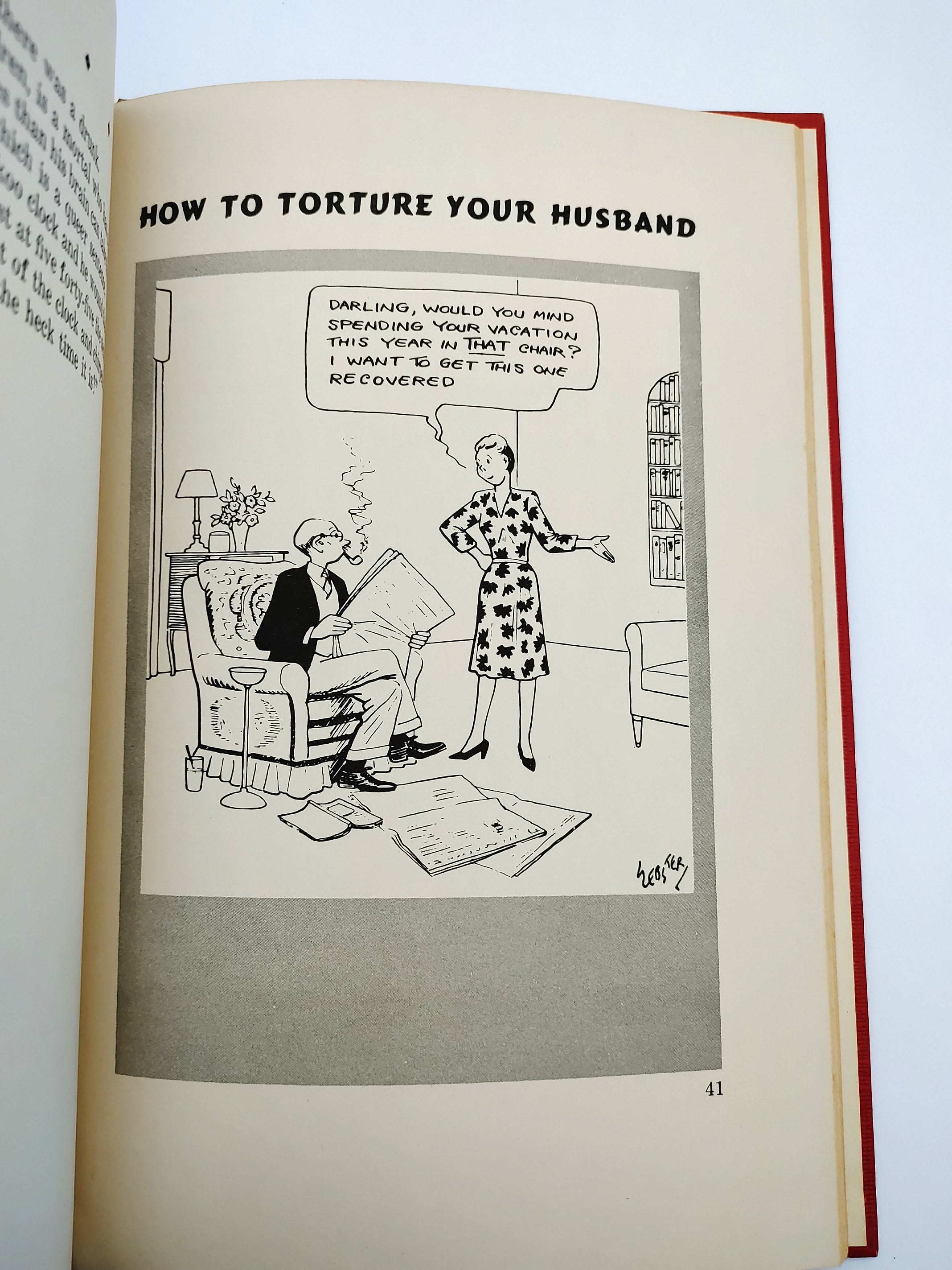 Cartoon from the first editions of How to Torture Your Husband (1948) and How to Torture Your Wide (1948)