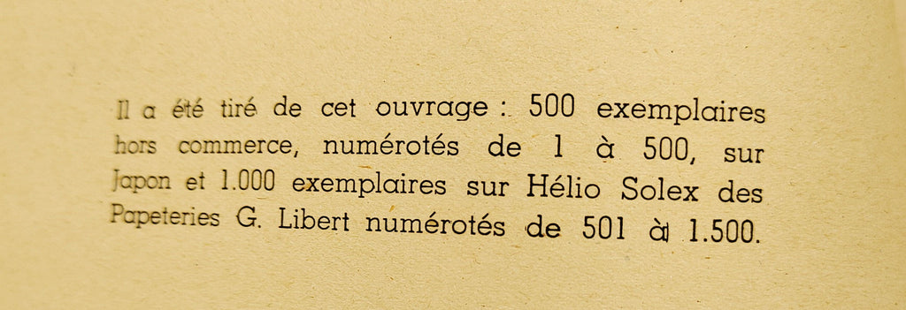 Limitation statement in Limited first edition of La Liberation De Paris (1944)