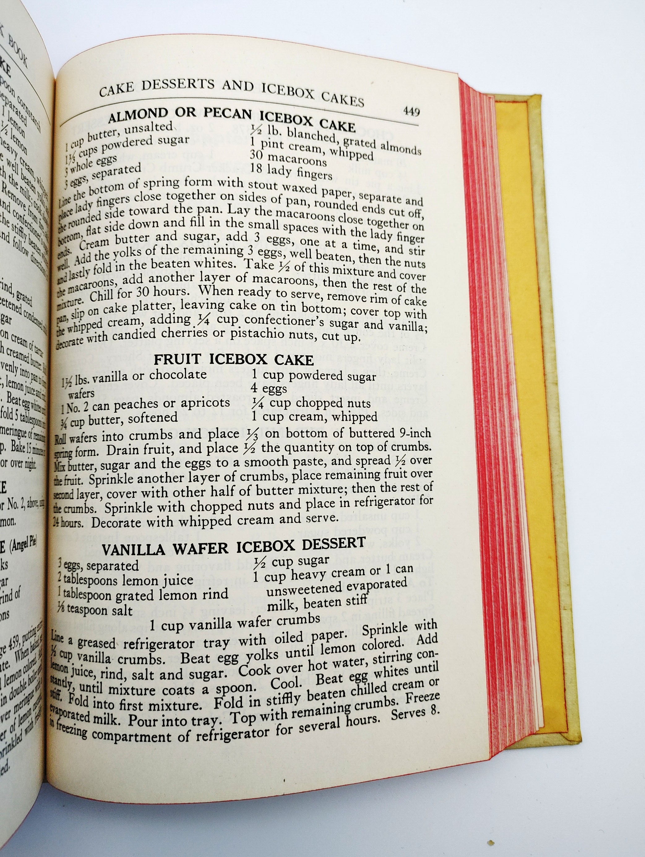 Icebox cake recipes from a 1940s edition of The Settlement Cook Book (1949)