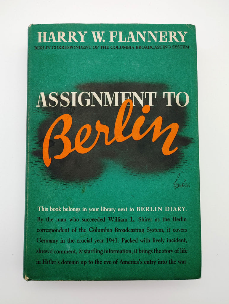 Dust jacket of the first edition of Flannery's Assignment to Berlin (1942)