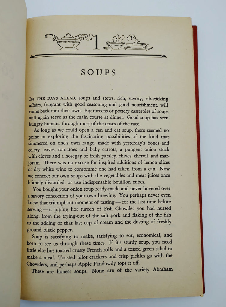 Soup recipes from the first edition of Mills' Cooking on a Ration (1943)