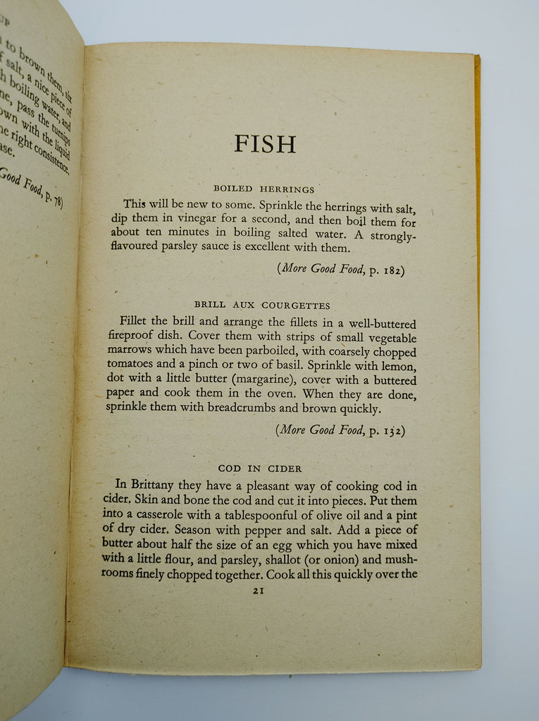 FIsh recipes from the first edition of Good Food in War Time (1942)