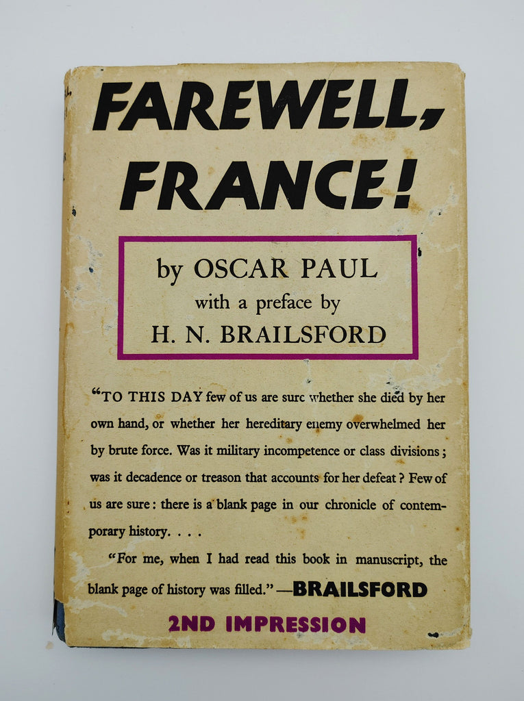 the second printing of Paul's Farewell, France! (1941)