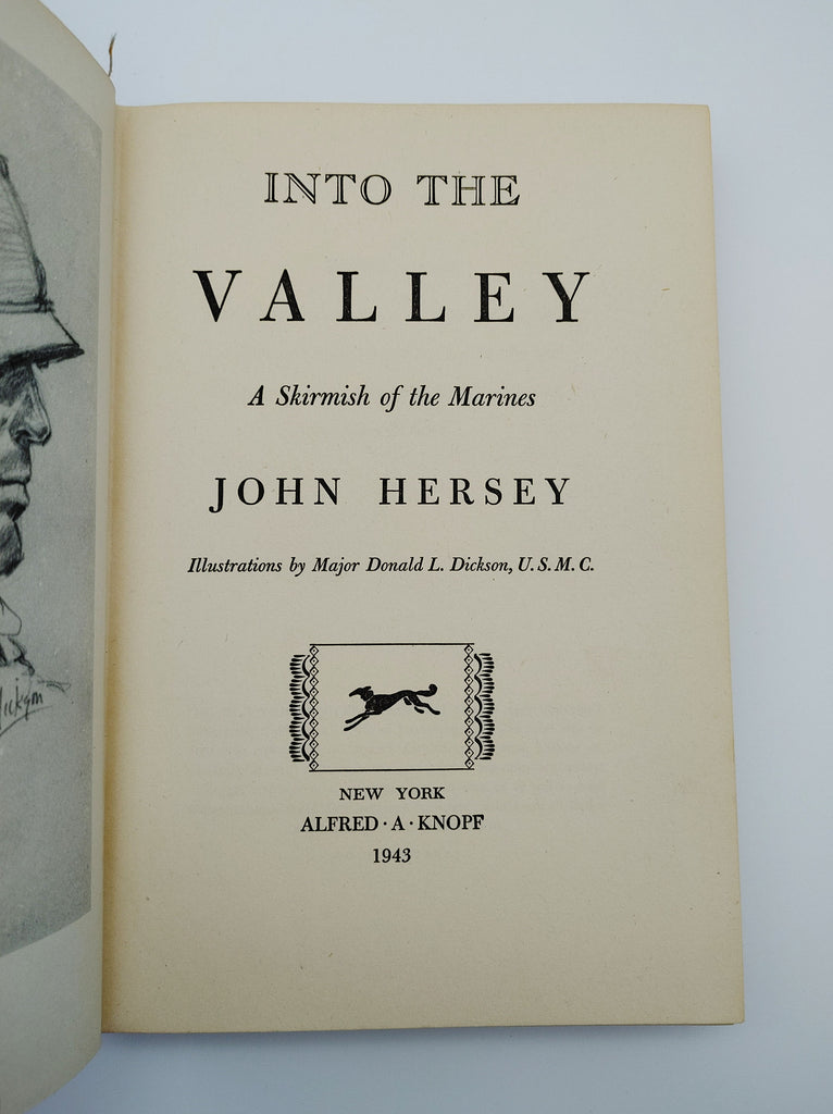 Title page of the first edition of Hersey's Into the Valley (1943)