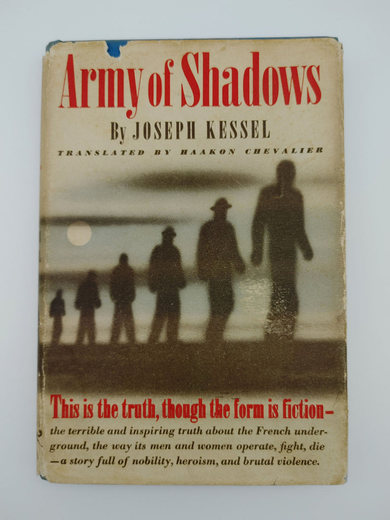 Dust jacket of the first edition of Kessel's Army of Shadows (1944)
