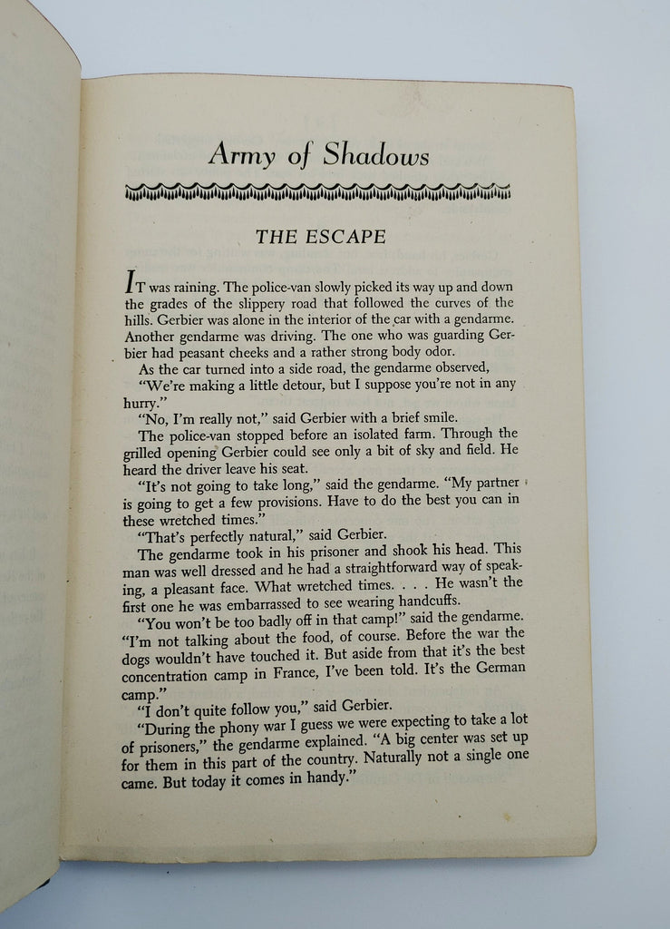 First chapter of the first edition of Kessel's Army of Shadows (1944)