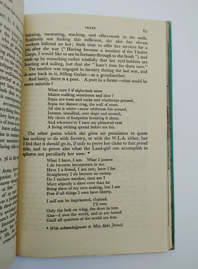 Poem from the first edition of Sackville-West's The Women's Land Army (1944)