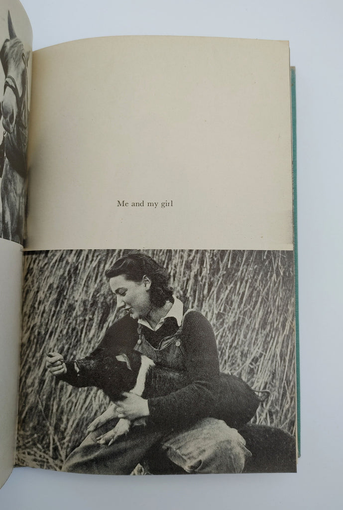 PIcture of a woman feeding a piglet from the first edition of Sackville-West's The Women's Land Army (1944)