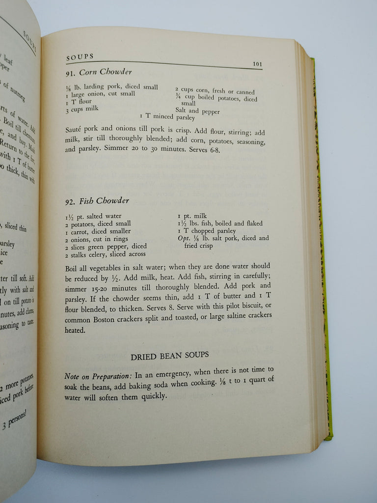 Chowders from the first edition of Taylor's Economy for Epicures (1943)