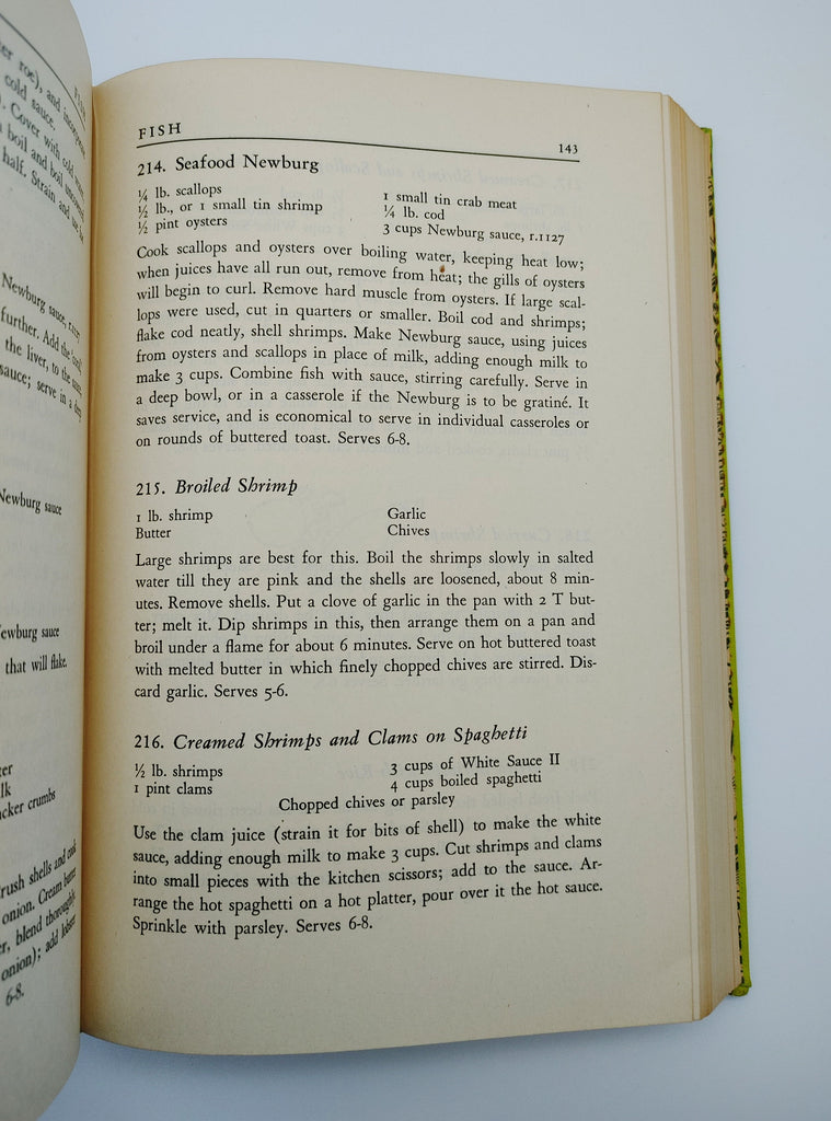 Seafood recipes from the first edition of Taylor's Economy for Epicures (1943)