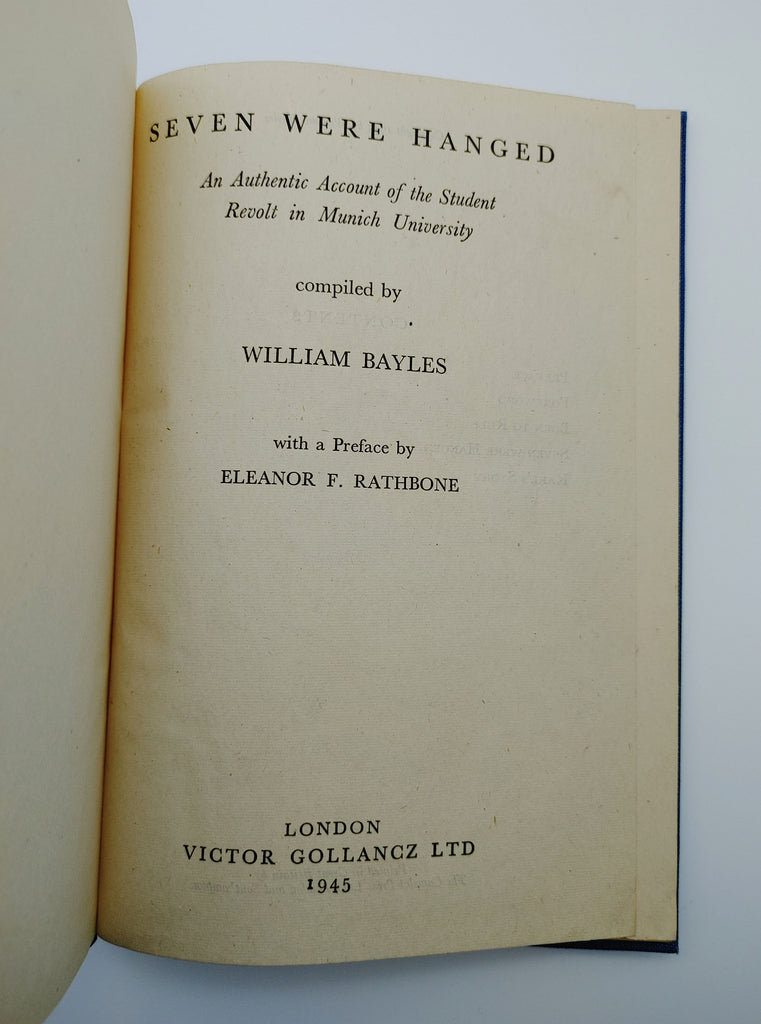 Title page of the first edition of Bayles' Seven Were Hanged (1945)