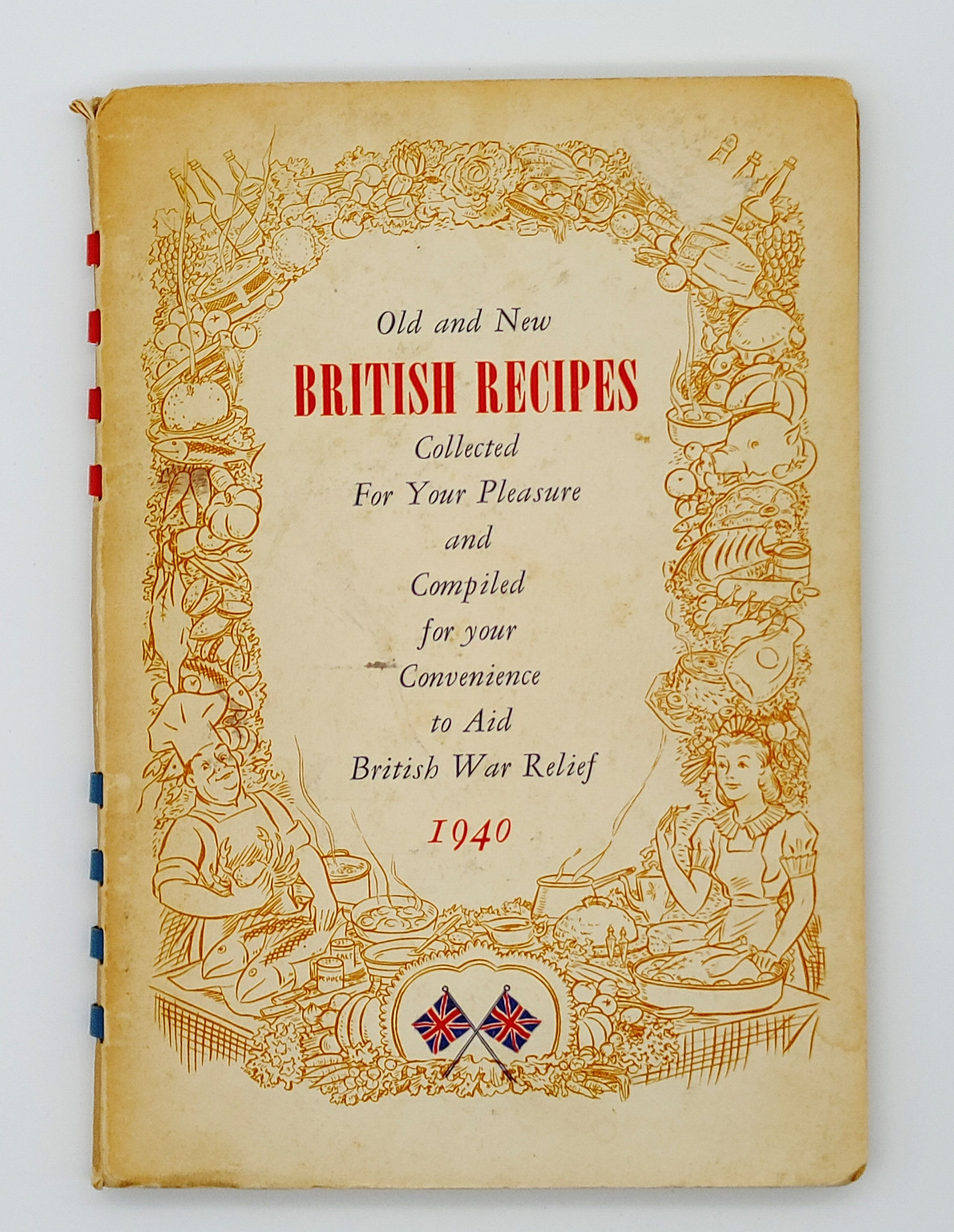 First edition of Adelaide Owen's World War 2 fundraising cookbook, Old and New British Recipes (1940)