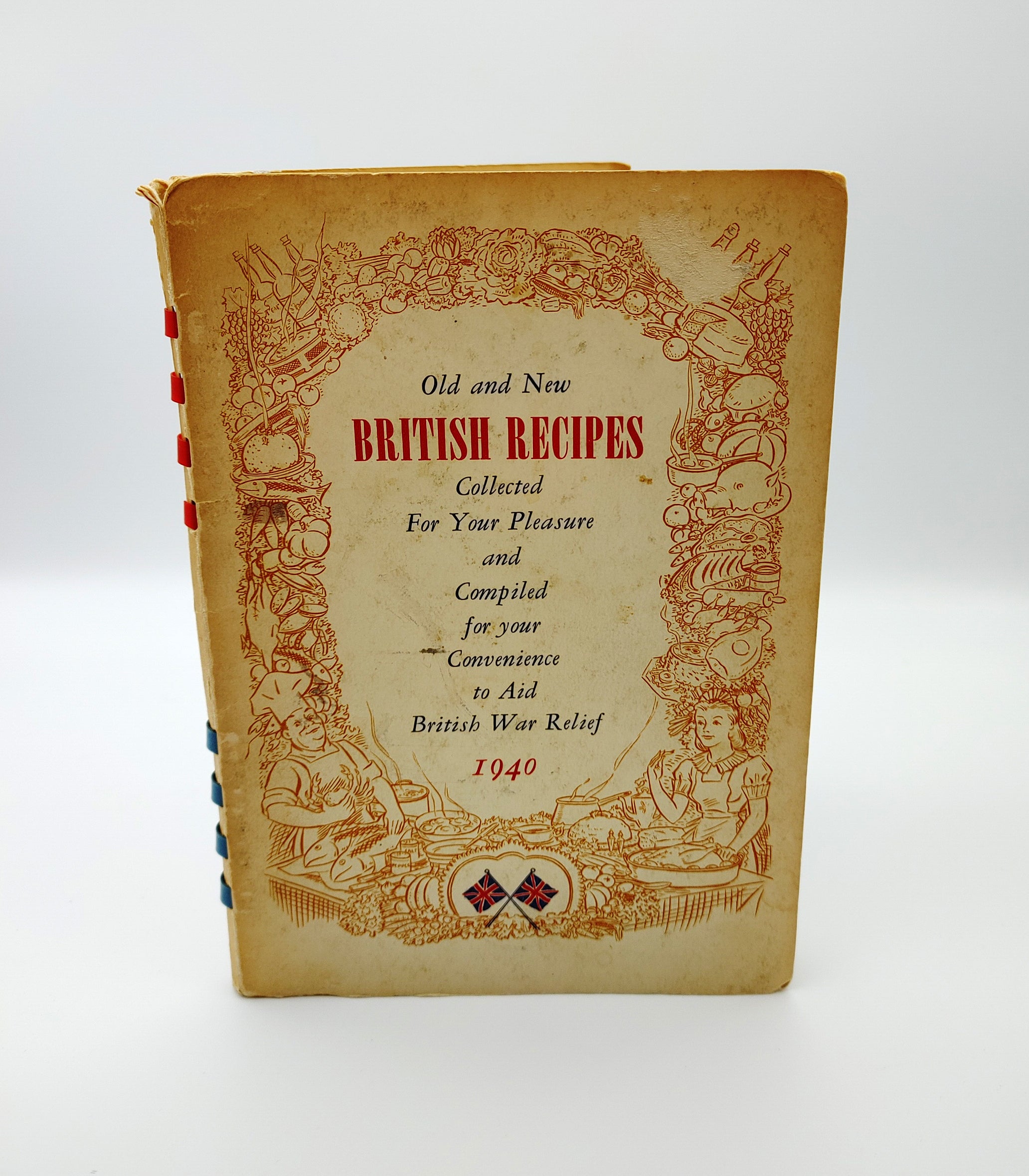 First edition of Adelaide Owen's World War 2 fundraising cookbook, Old and New British Recipes (1940)