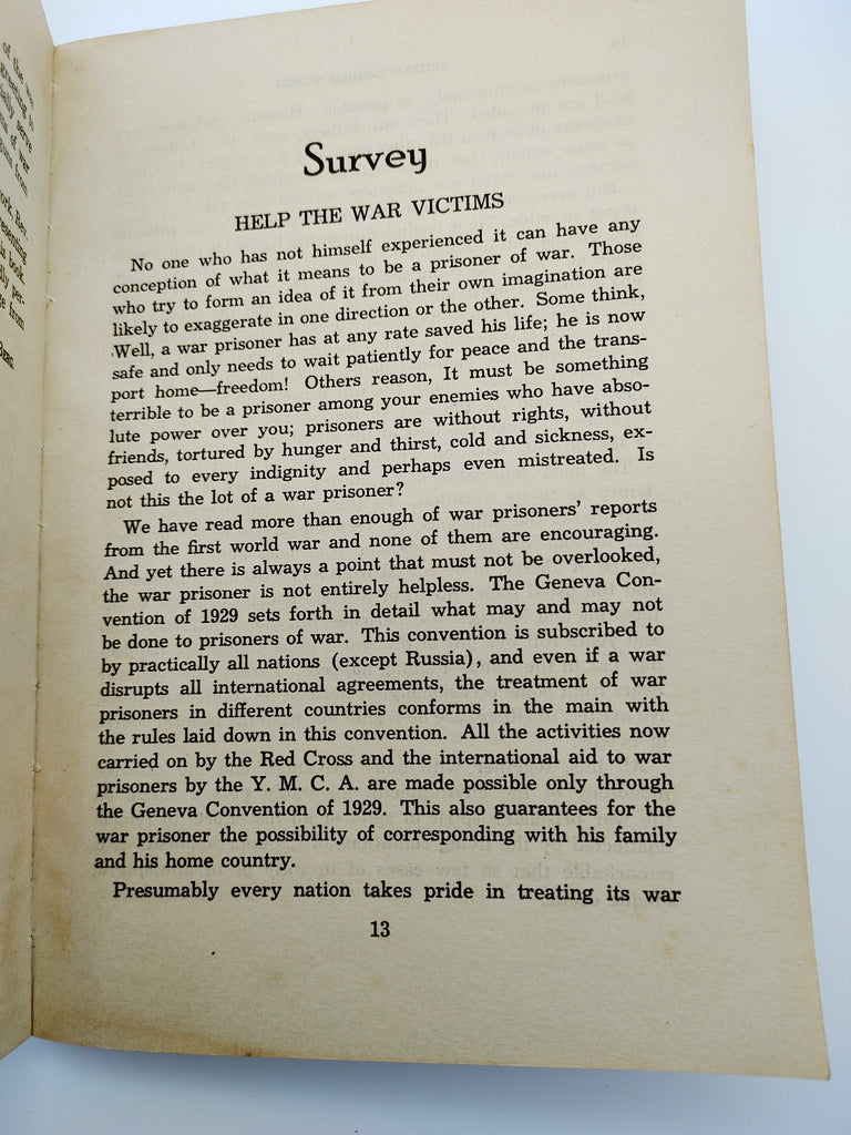 Text page about ways to help prisoners of war in World War 2 from Behind Barbed Wires (1944)