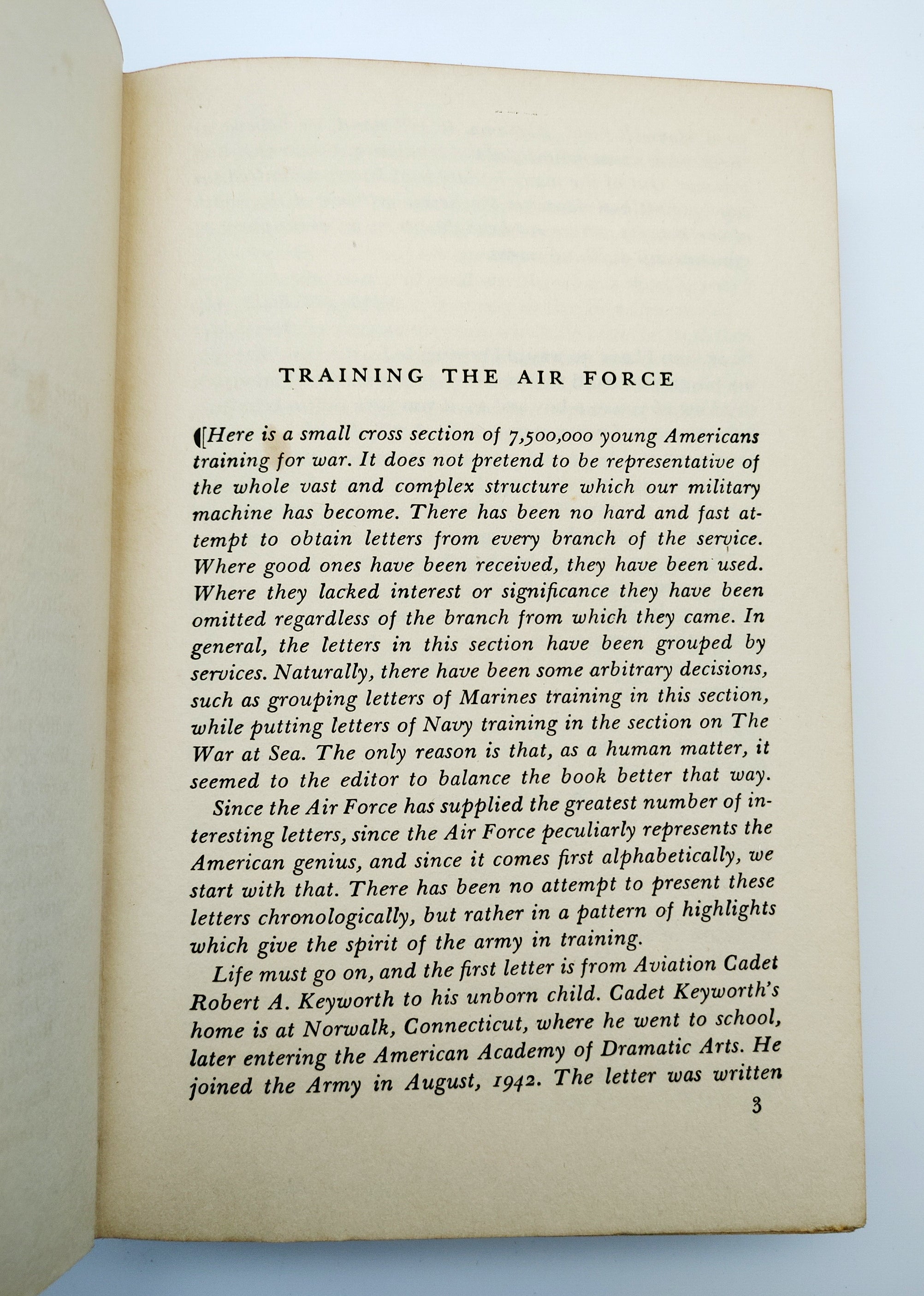 Chapter on air force training of Maule's A Book of War Letters (1943)