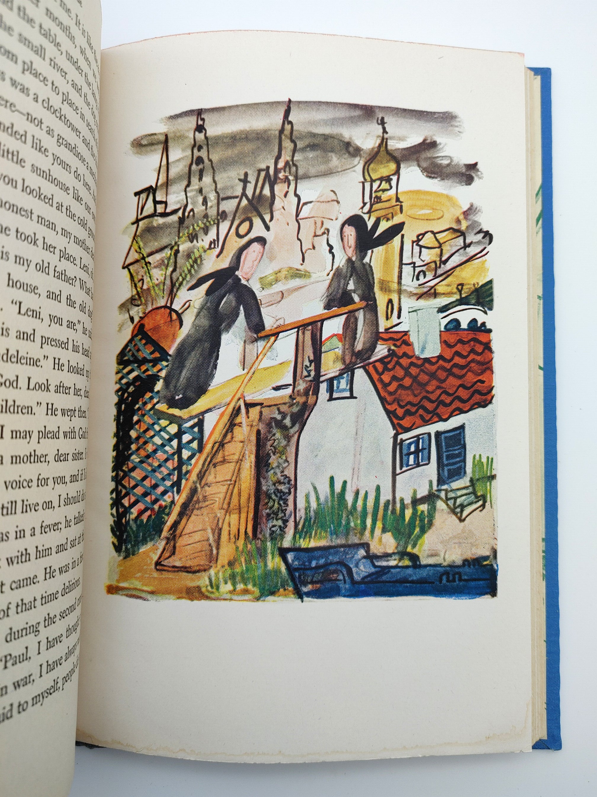 Illustration of two nuns from the first edition of Bemelmans's Blue Danube (1945)