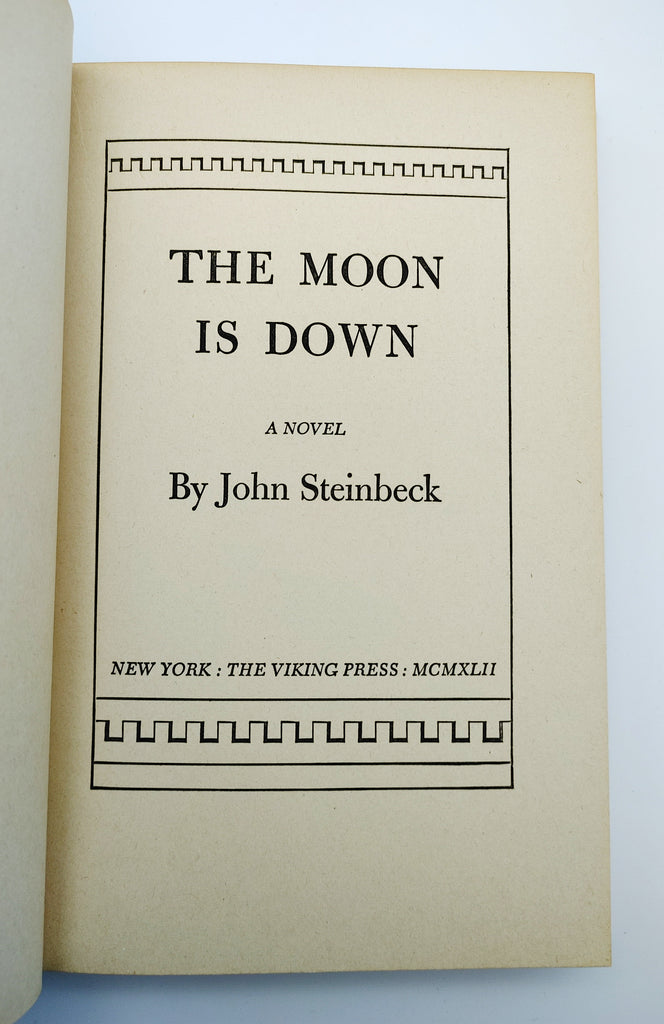 Title page of the first edition of Steinbeck's The Moon Is Down (1942)