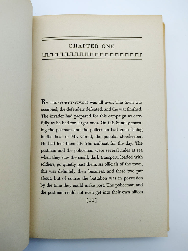 Chapter 1 of the first edition of Steinbeck's The Moon Is Down (1942)