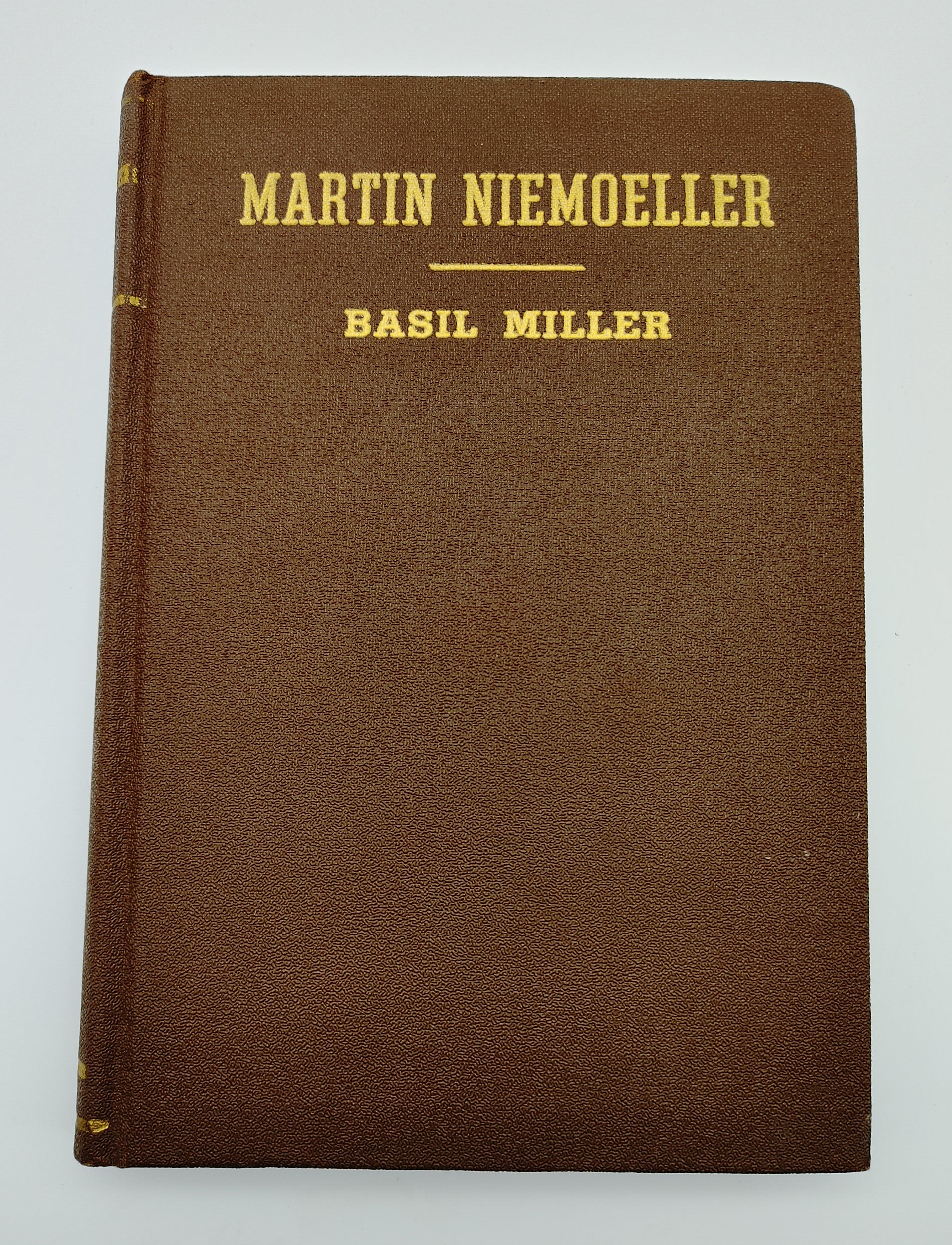 Book without dust jacket of the third edition of Miller's Martin Niemoeller: Hero of the Concentration Camp (1942)