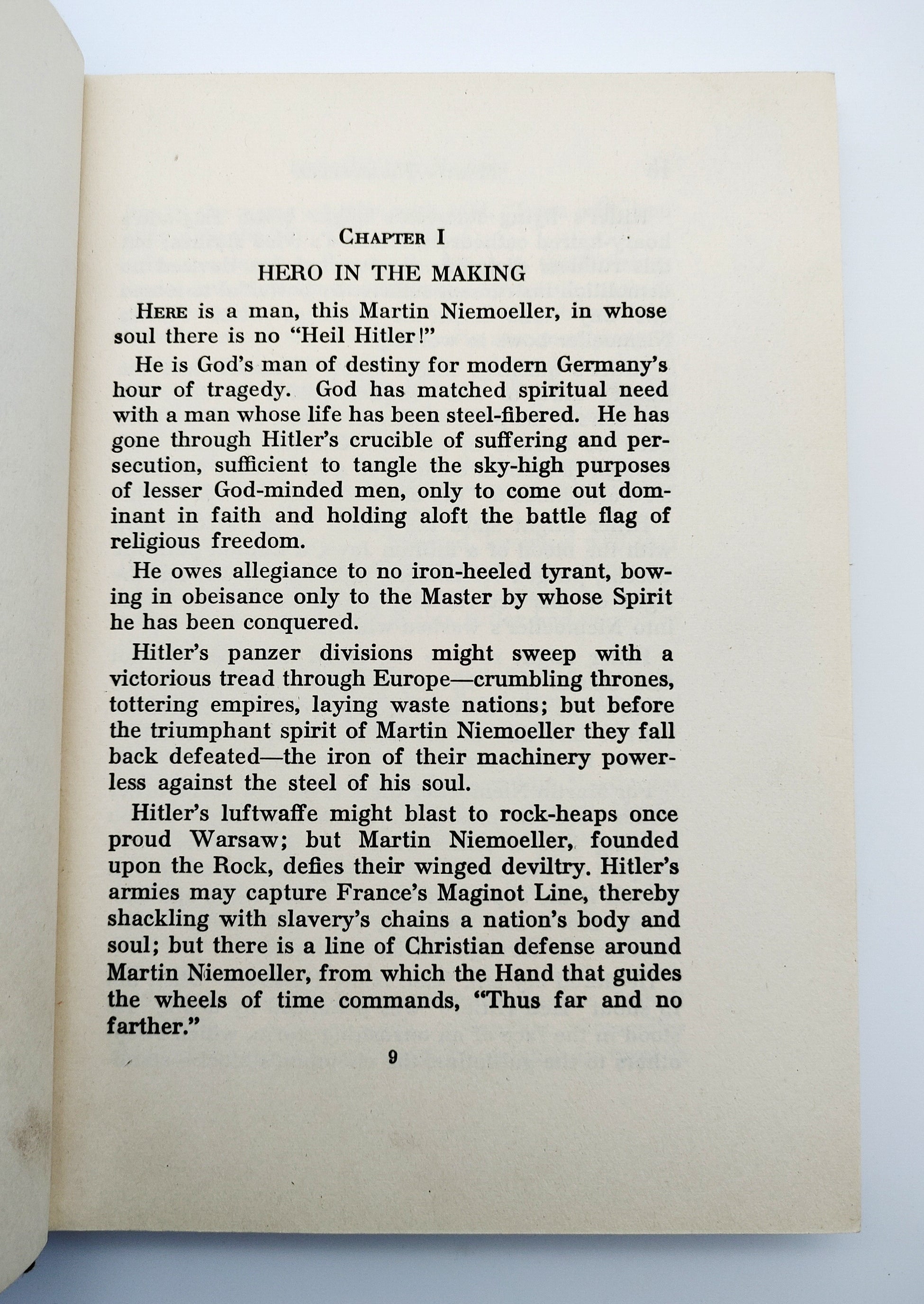 Chapter 1 of the third edition of Miller's Martin Niemoeller: Hero of the Concentration Camp (1942)