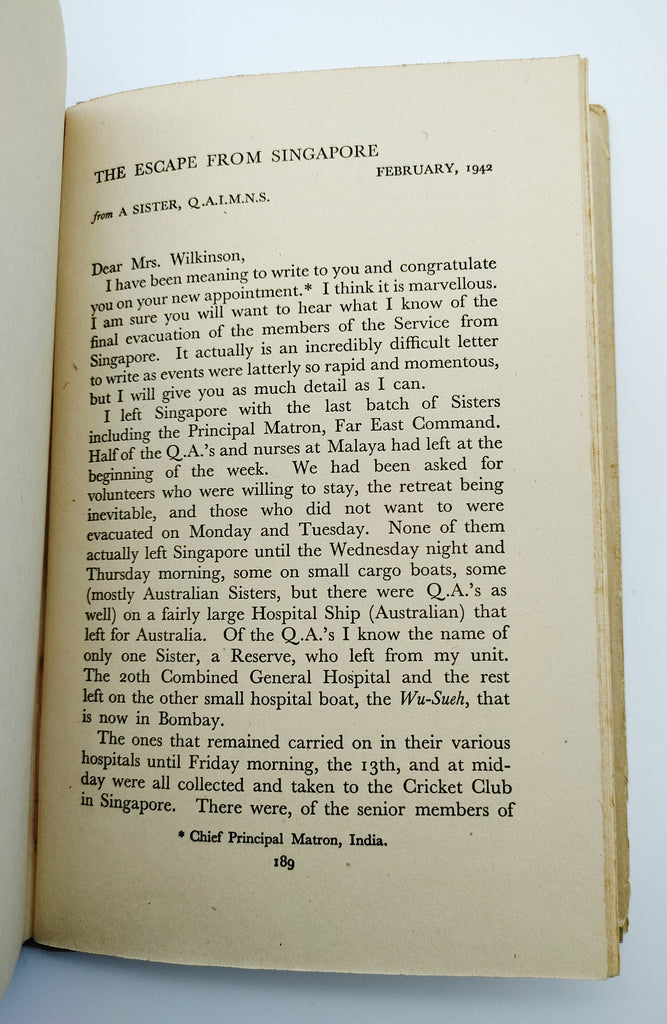 Letter from Singapore from the first edition of Harrison's Grey & Scarlet (1944)