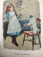 Illustration of an Edwardian girl and her dog from the first edition of Holiday Stories (1907)