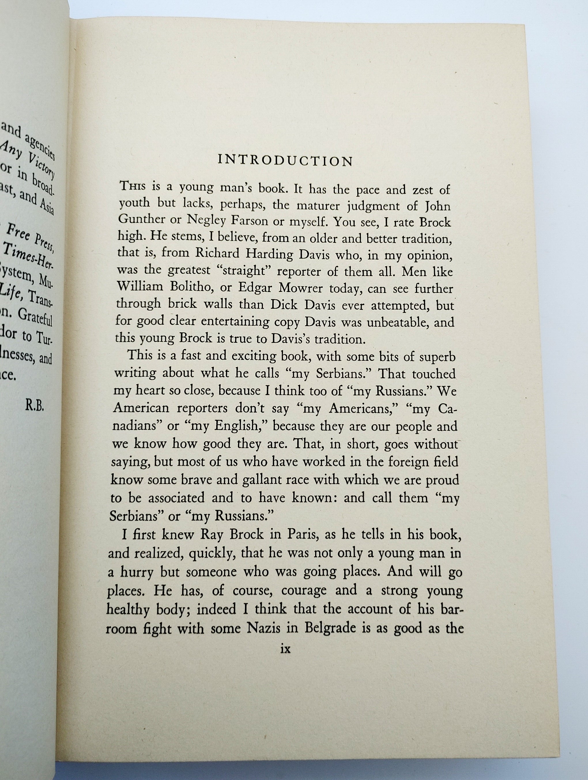 Introduction to the first edition of Brock's Nor Any Victory (1942)