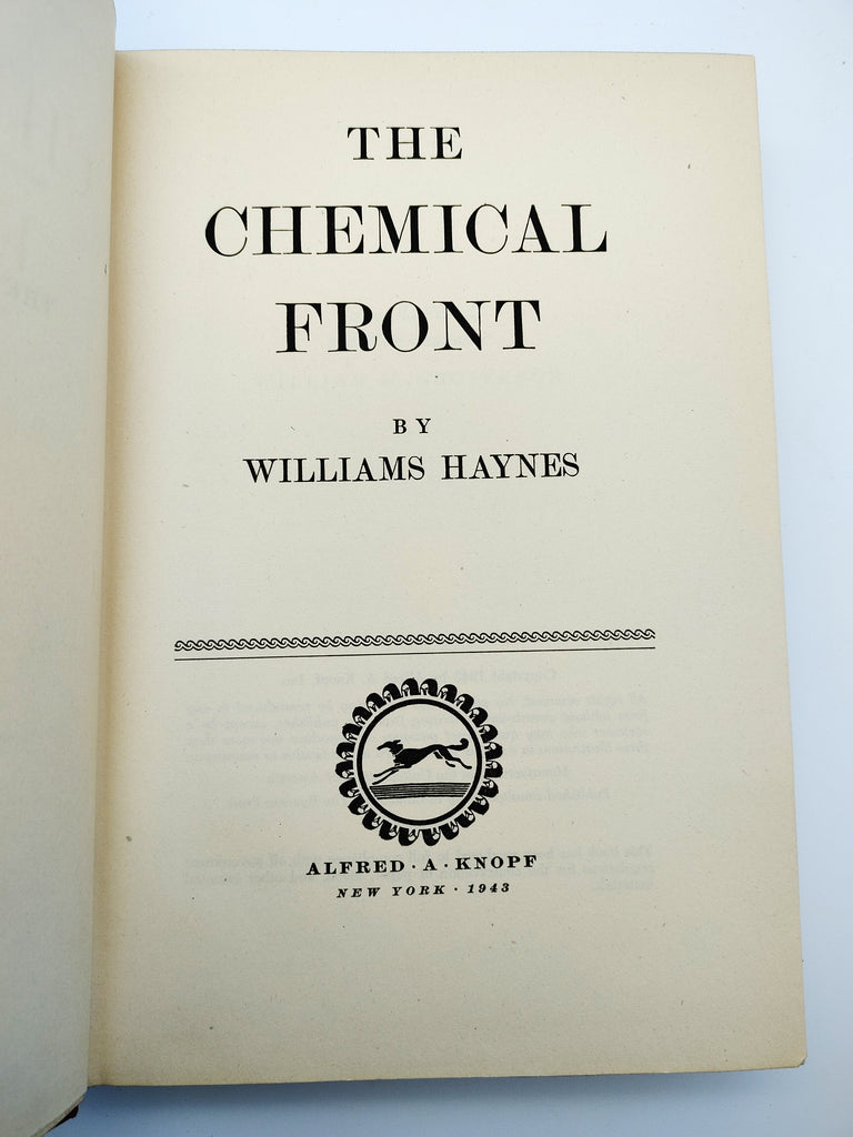 Title page of first edition of Williams Haynes' The Chemical Front (1943)