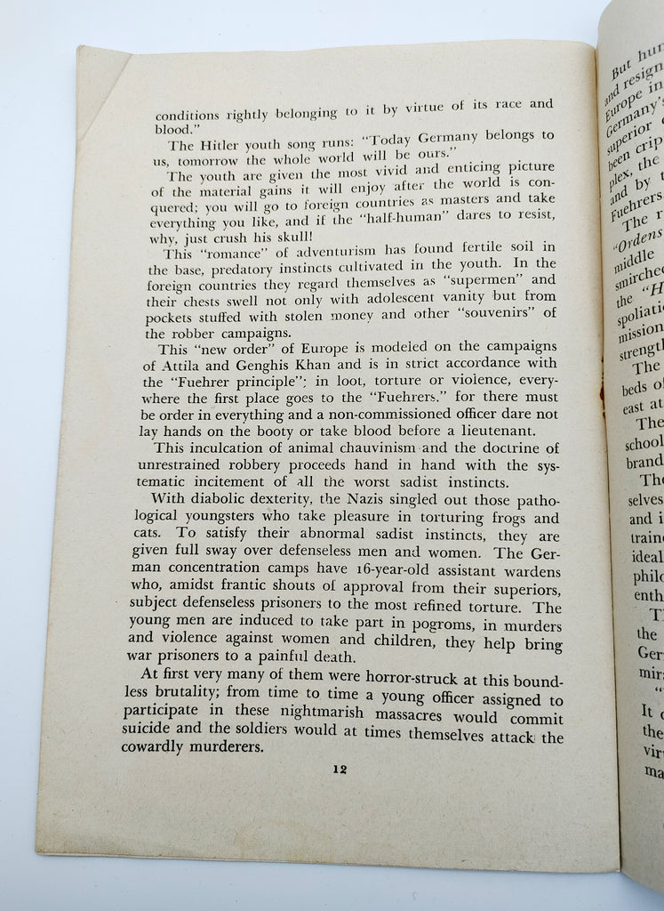 Page 18 of the first edition of Peter Wieden's This Is Our Enemy (1943)