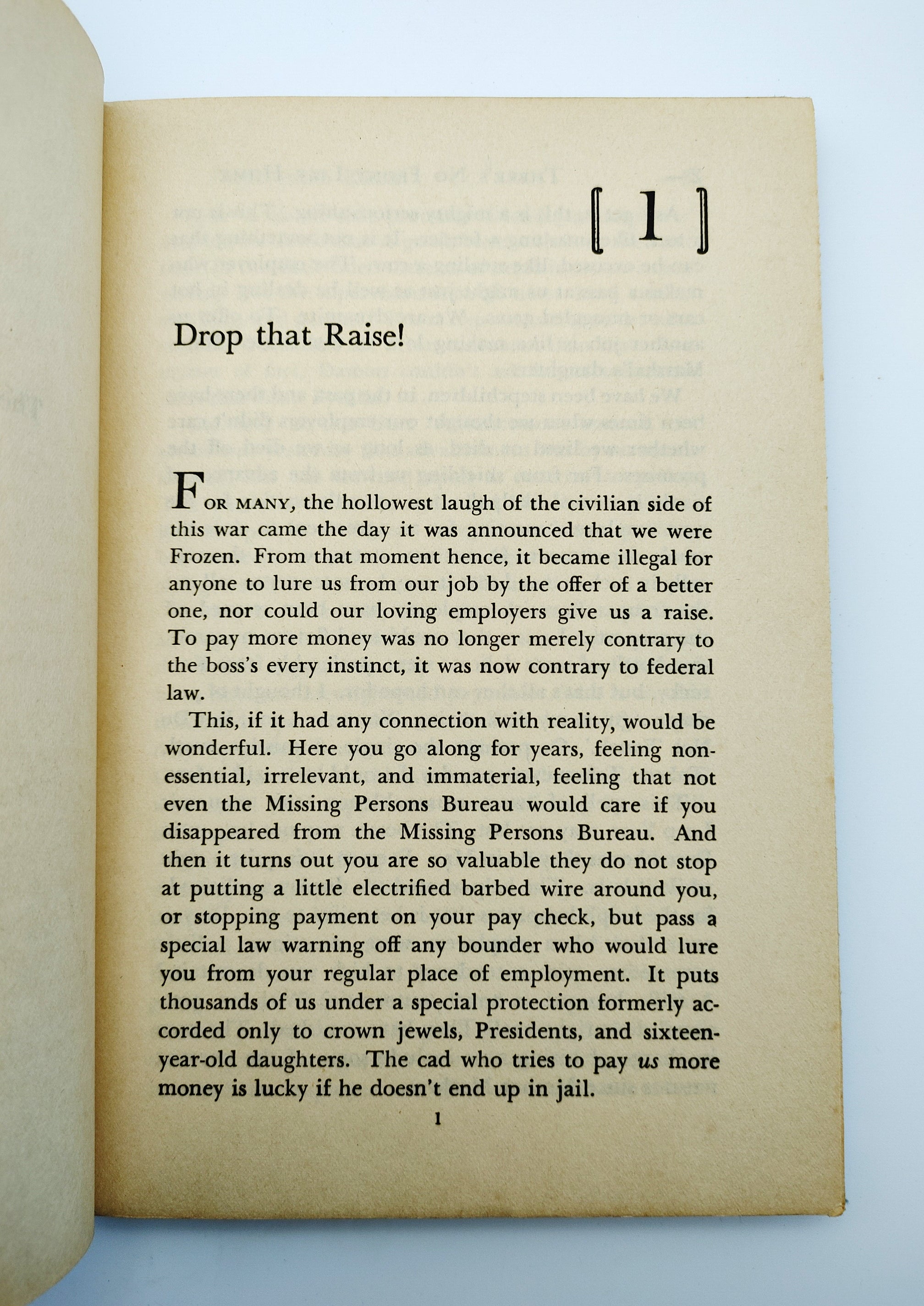 Chapter 1 about World War II pay freezes from the first edition of Robert Yoder's There's No Front Like Home (1944)