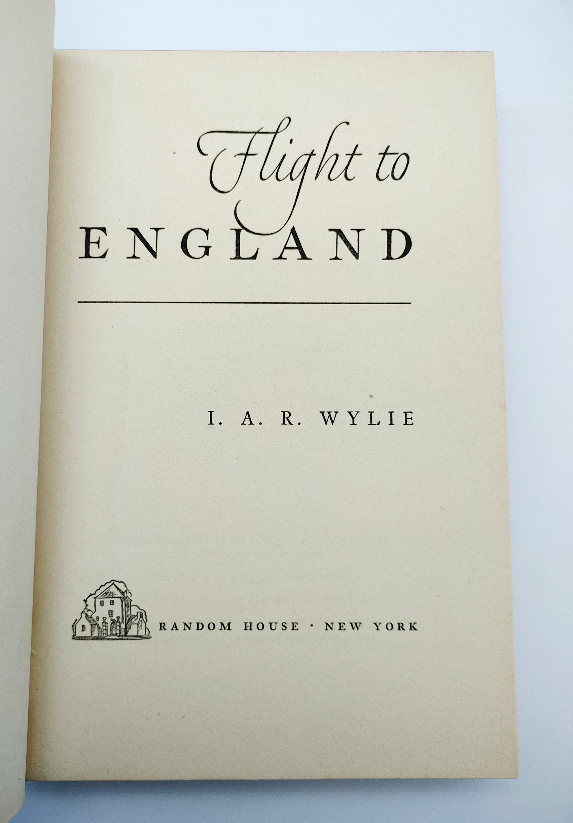 title page of first edition of Wylie's Flight to England (1943)