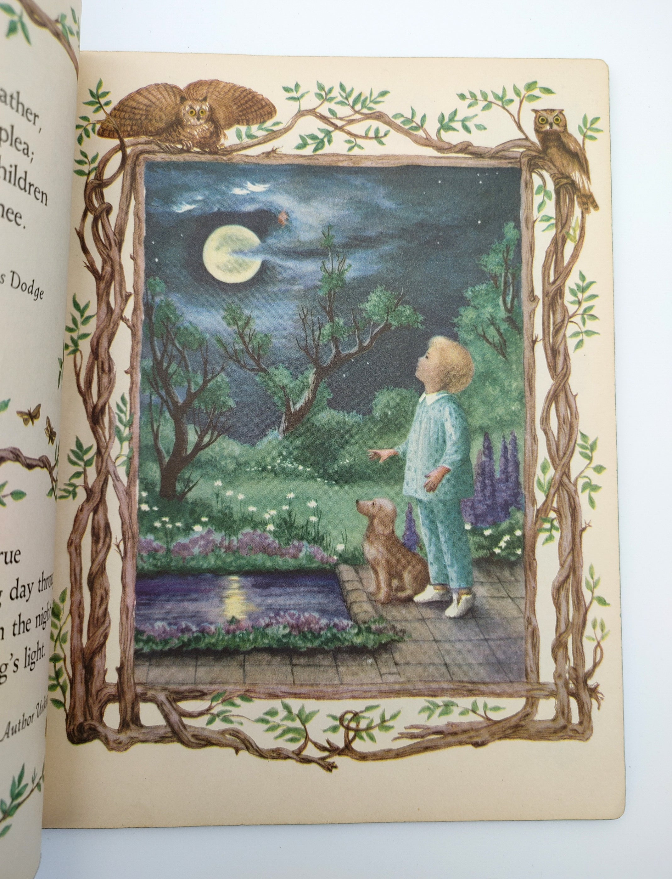 Illustration of a boy looking at the moon from My First Book of Prayers (1953)