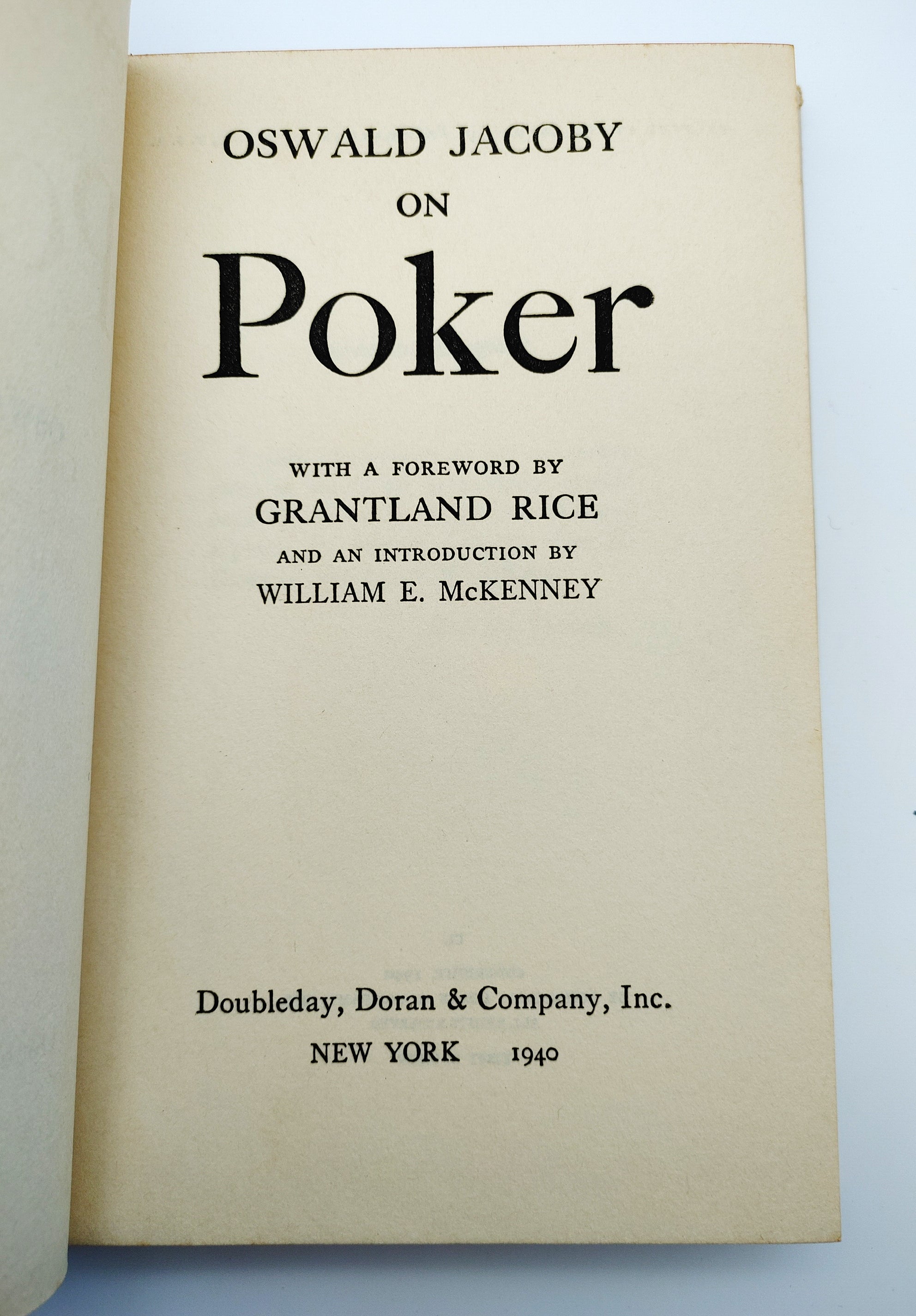 First edition of Oswald Jacoby on Poker (1940)