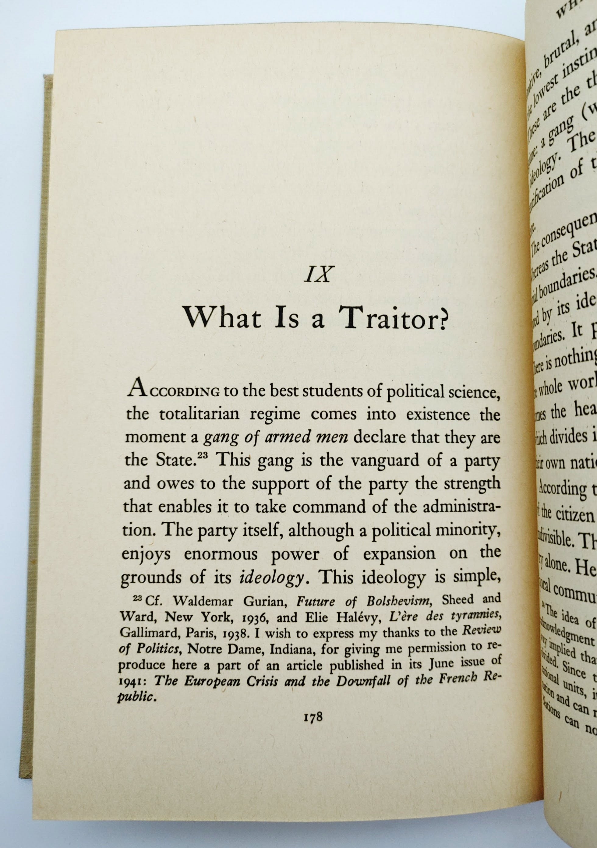 Chapter 9 on traitors from the first edition of Yves Simon's Road to Vichy (1942)