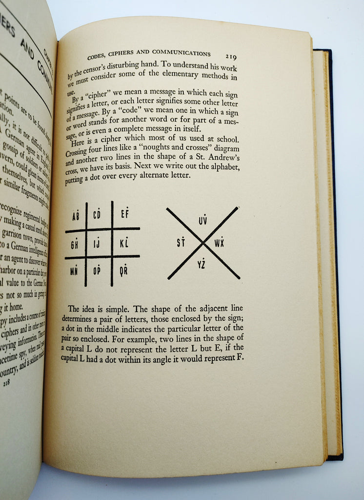Page 219 on ciphers from the first edition of Bernard Newman's German Secret Service at Work (1940)