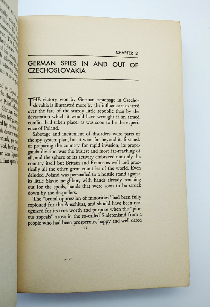 Chapter 2 on Czechoslovakia from the first edition of Bernard Newman's German Secret Service at Work (1940)